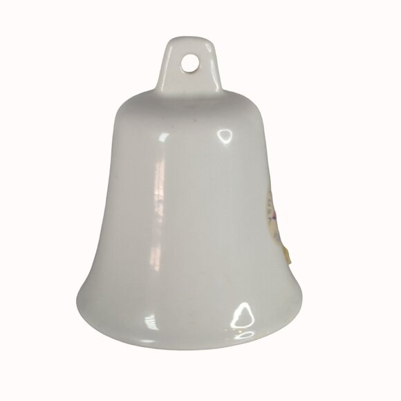 Vintage Tennessee Souvenir White Ceramic Bell Mountain Tree Scene - Picture 3 of 5